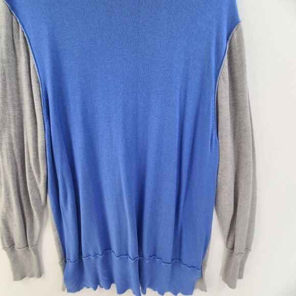 Vertical Design Cardigan Sweater V Neck Blue/Gray  Colorblock Women's Size 3X - Picture 6 of 8